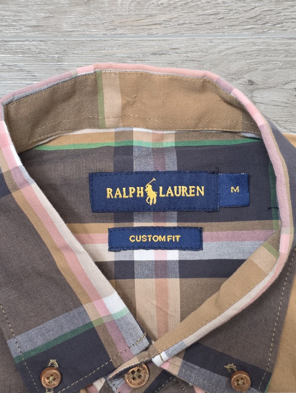 Ralph Lauren Custom Fit Plaid Button Down Shirt Mens Sz M - Picture 4 of 4